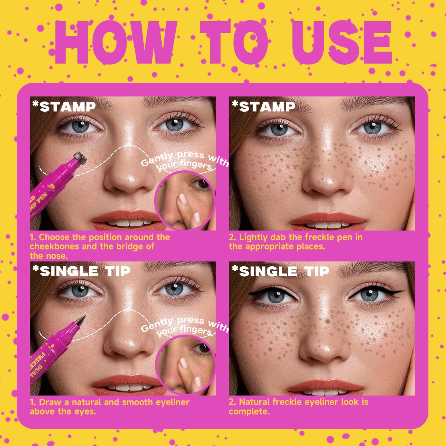 Dot & Define | 3-in-1 Waterproof Freckle Stamp & Precision Eyeliner Pen