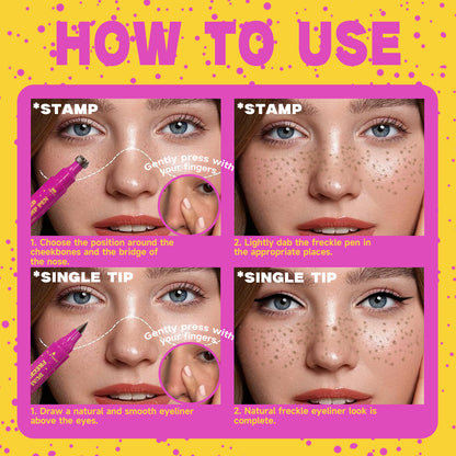 Dot & Define | 3-in-1 Waterproof Freckle Stamp & Precision Eyeliner Pen